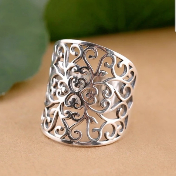 Vintage open ring 925 sterling silver 💍 - Picture 5 of 6